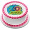 Happy 50th Birthday Party Hat Streamers and Stars Edible Cake Topper Image 8in Round